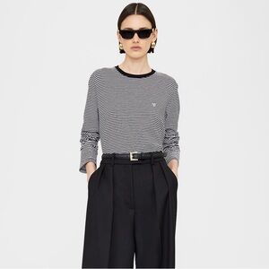 $180 Annie Bing Rylan stripped long sleeve T-shirt top